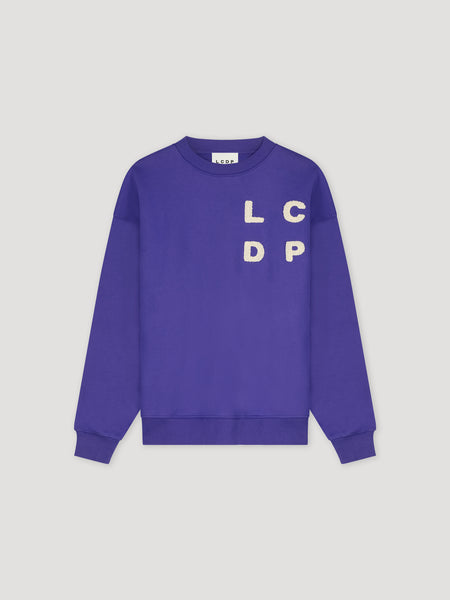 Girl Toweling Logo Sweater in Blue Purple, LCDP