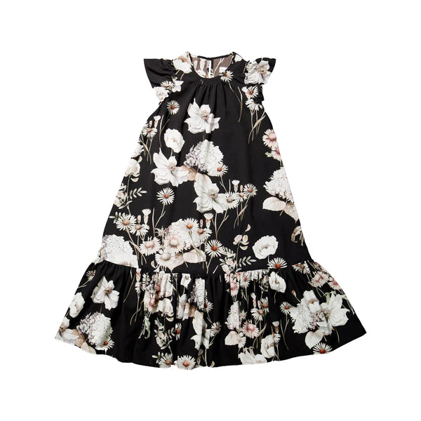 CHRISTINA ROHDE Girl Black Floral Dress No. 146 6