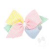 WEE ONES Girl King Seersucker Color Block Overlay Fabric Bow