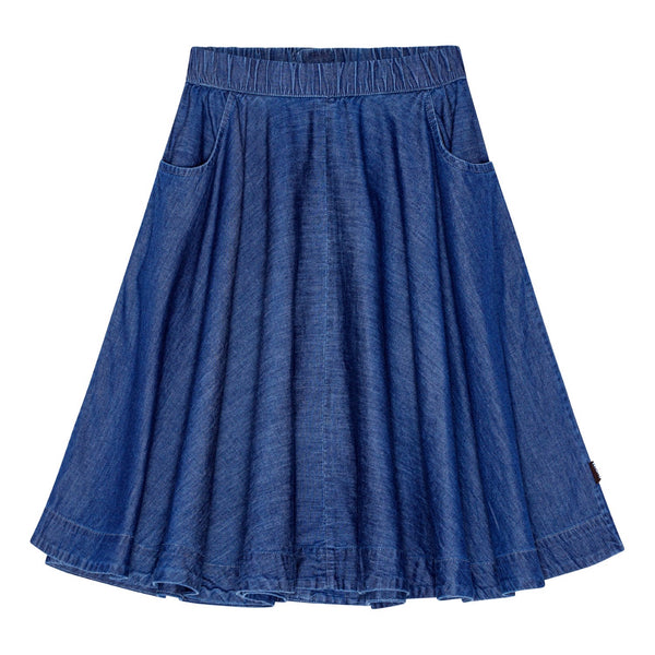 Girl Bell Mid Blue Wash Skirt MOLO