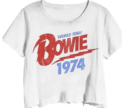 PRINCE PETER Bowie World Tour 74' White Crop Top