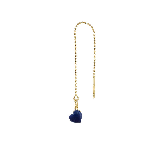 Women & Teens Heart Diamond Chain Earring in Lapis Lazuli