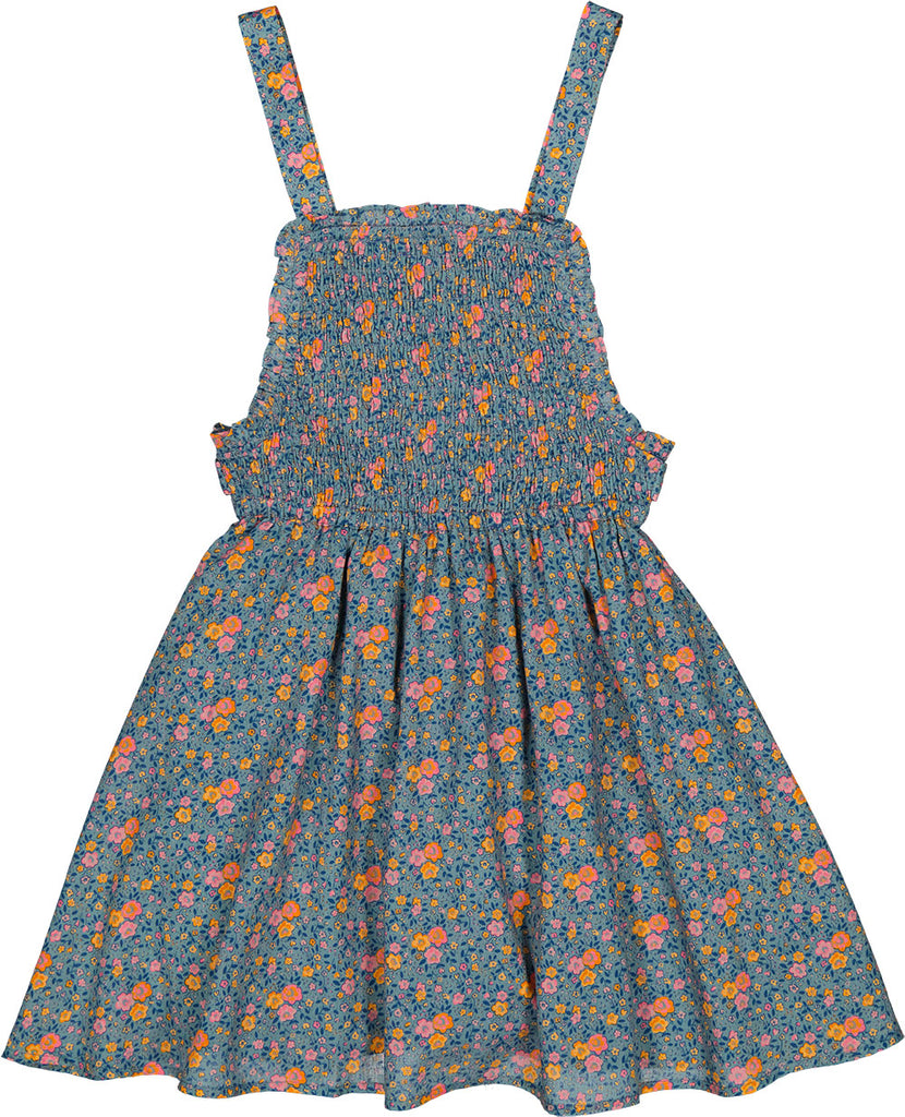 Girl Pam Blue Cotton Veil Romantic Flower Dress LOUIS LOUISE