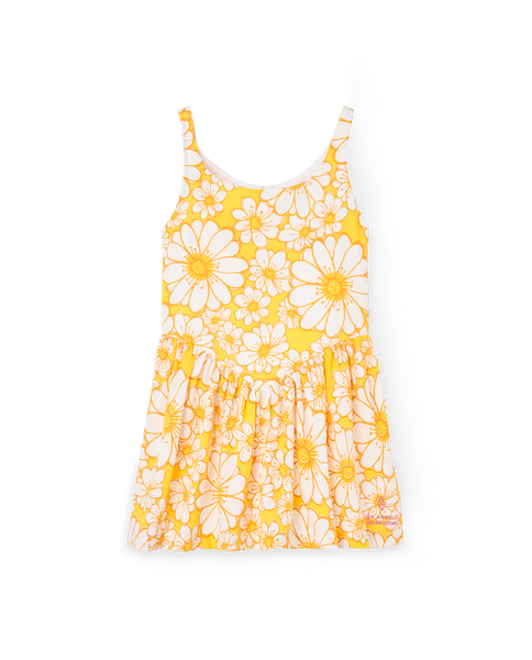 THE ANIMAL OBSERVATORY Girl Roe White Yellow Flower Print Dress