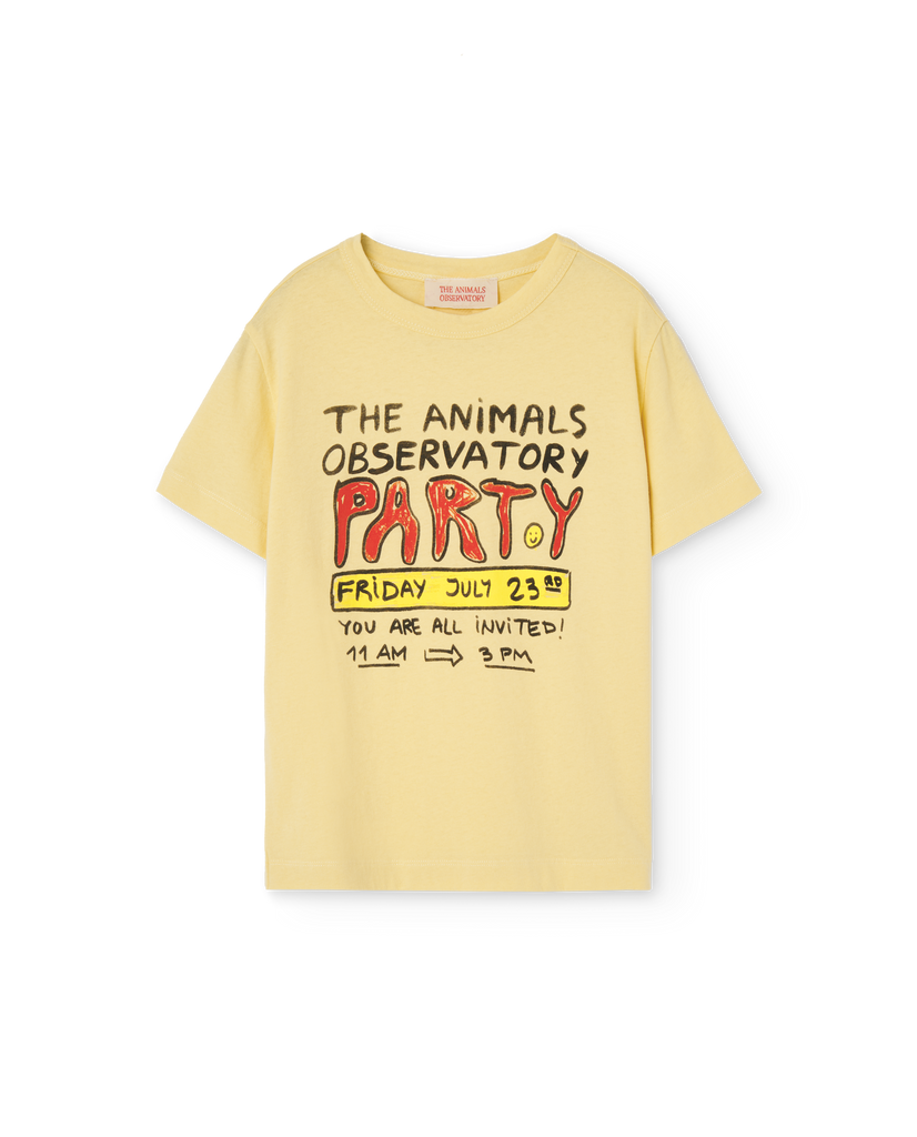 THE ANIMAL OBSERVATORY Kids Rooster Soft Yellow T-Shirt