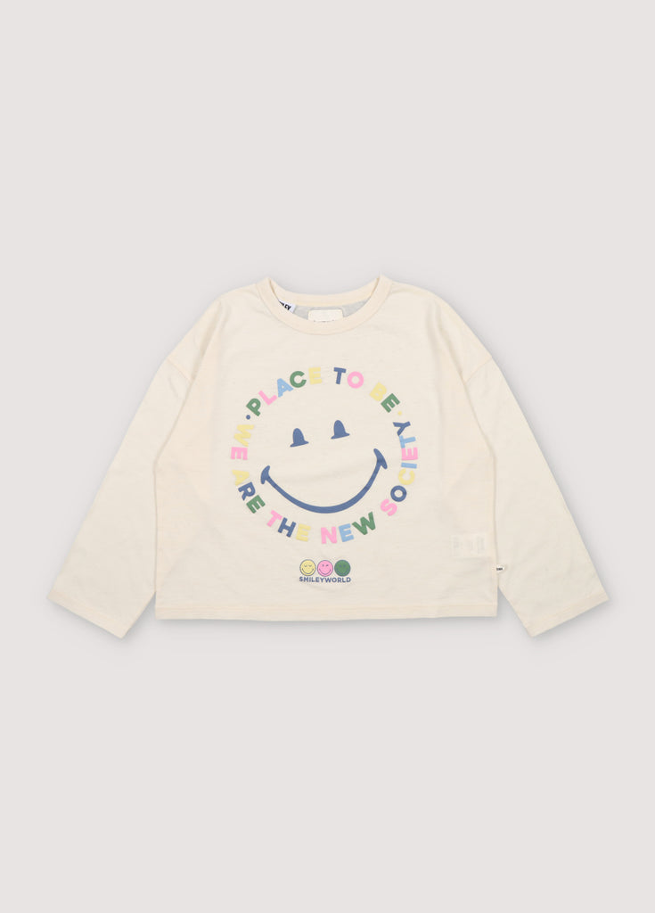 THE NEW SOCIETY Girl Happy Place Vanilla Cream T-Shirt