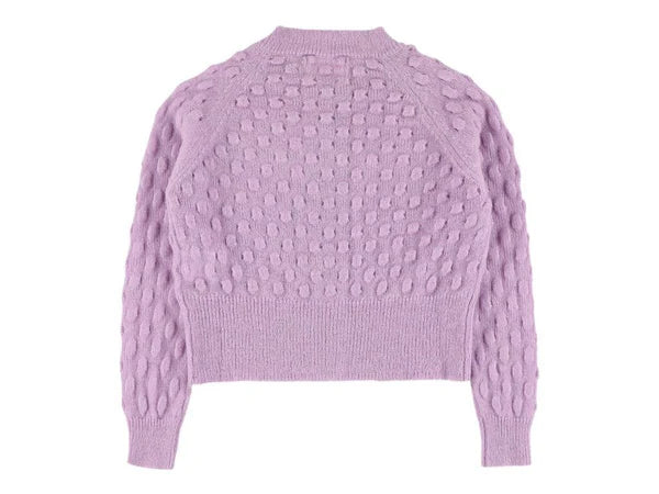 MORLEY Girl Verona Waffle Lilac Crop Cardigan 2