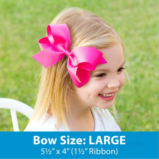 WEE ONES Girl Large Classic Grosgrain Fabric Hair Bow 3