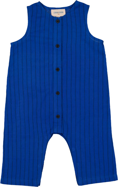 Baby Island Electric Blue Cotton Crepe Stripe Overall Louis Louise