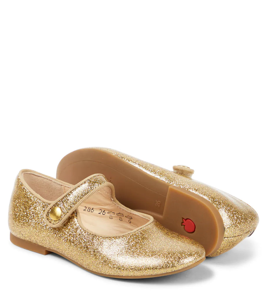 POM D'AI Girl Daisy Baby Glitter Lisse Mary Jane Shoe