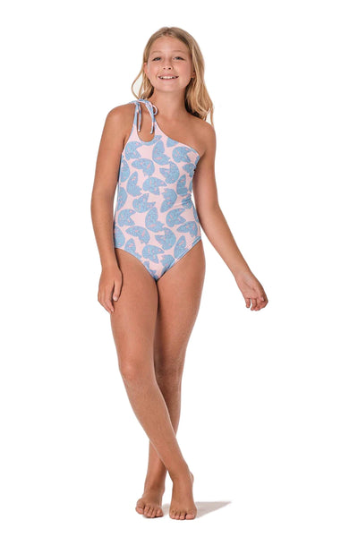 SUBMARINE Girl Double Trouble The Butterfly Pink One Piece Swimsuit