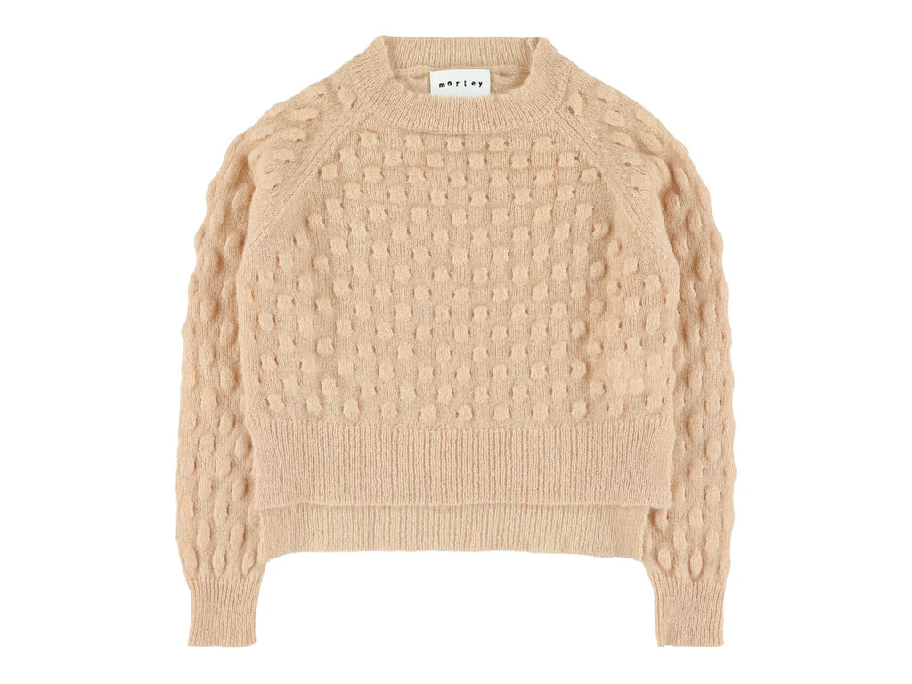 Girl Vicky Waffle Blush Cropped Cardigan– C'est Chou by Sienna