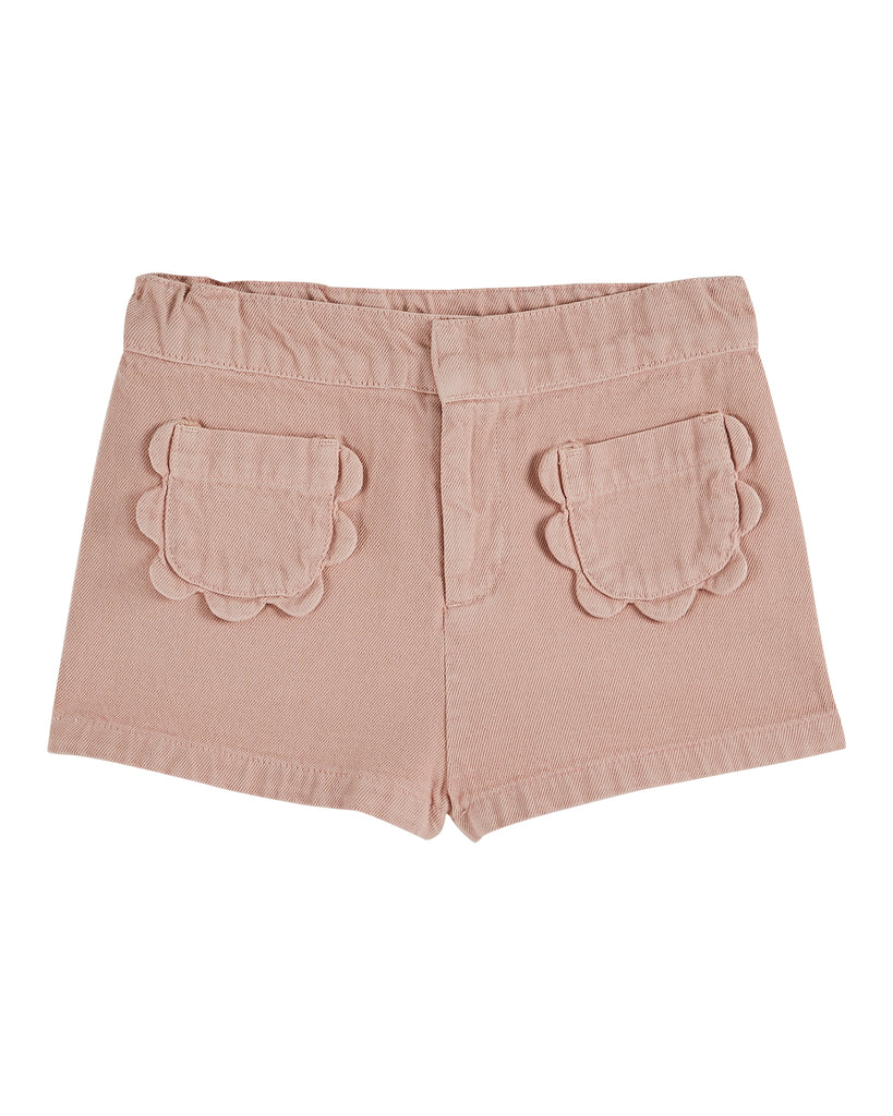 Girl Flower Pocket Shorts in Rose Pink Emile & ida