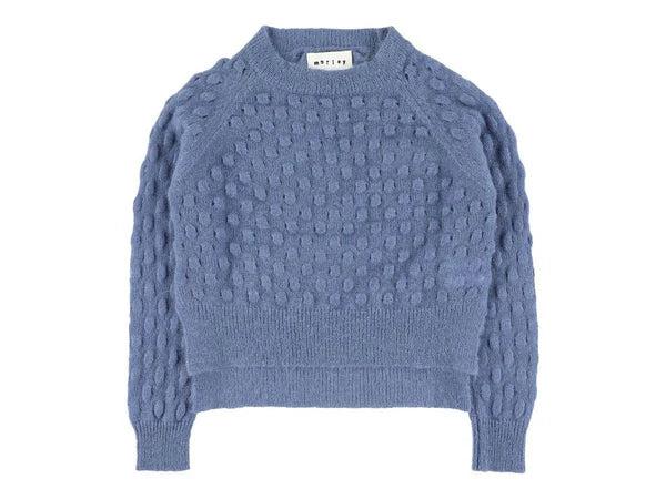 MORLEY Girl Vicky Waffle Bleu Cropped Cardigan