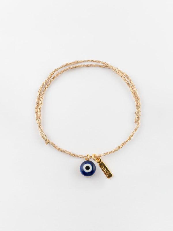 Blue Eye Gold Rope Charm Bracelet