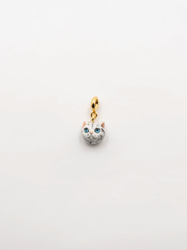 Grey Cat Pendant Charm