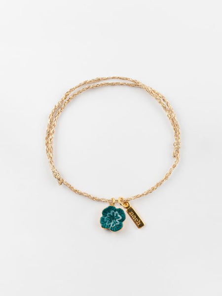 NACH BIJOUX Clover Gold Rope Charm Bracelet
