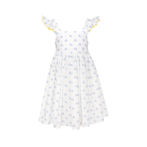 PAADE MODE Girl Cotton Tie Back Pearl White Dress