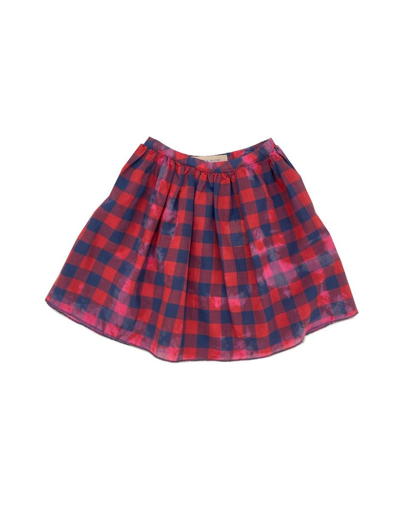 LONGLIVETHEQUEEN Wide Bleached Check Skirt