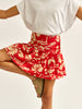 BELLEROSE Vista Red Flower Print Skirt 7