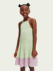 Girl Crinkle Cotton-Linen A-Line Dress 