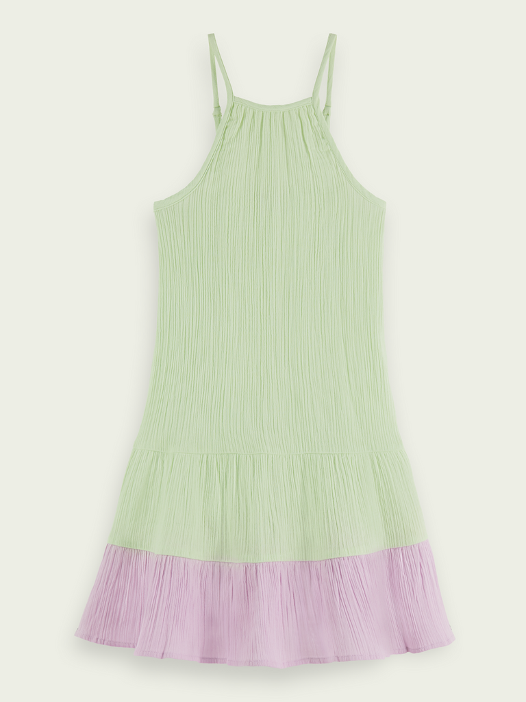 Girl Crinkle Cotton-Linen A-Line Dress 6