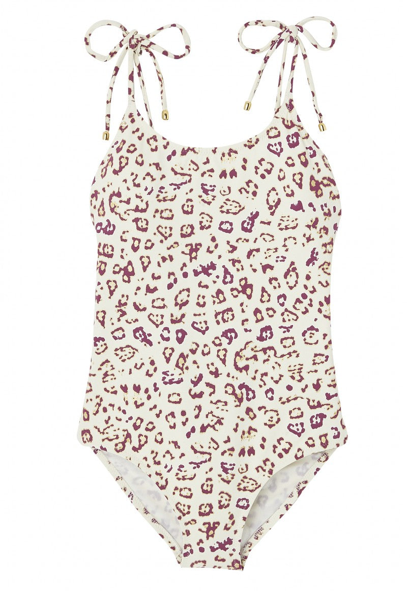 Girl Savanna Leopard One Piece Swimsuit