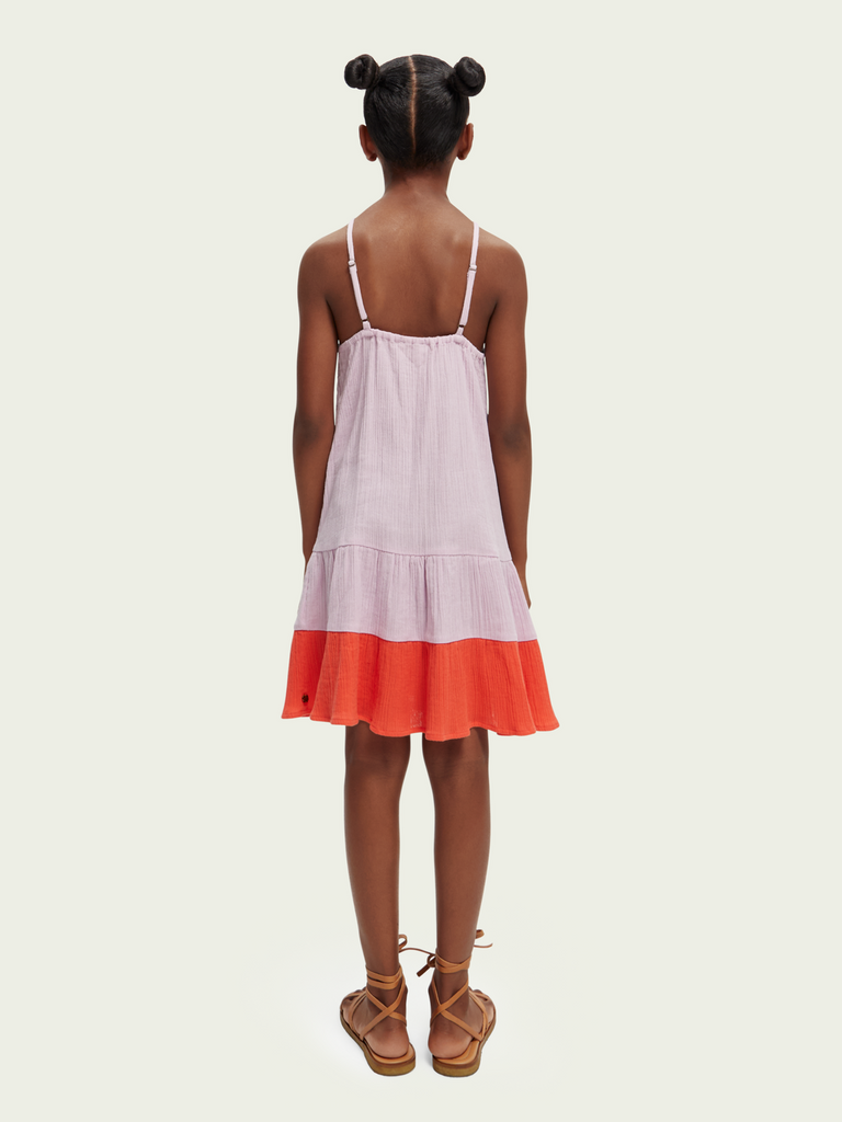 SCOTCH AND SODA Girl Crinkle Cotton-Linen A-Line Dress 2