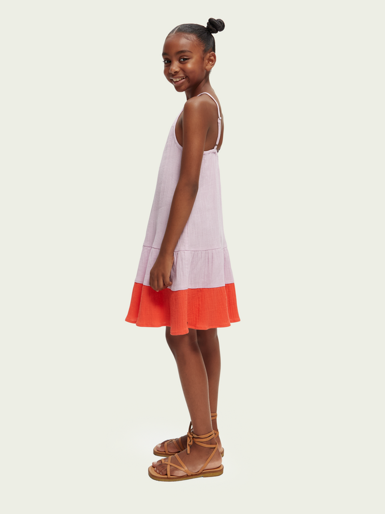 SCOTCH AND SODA Girl Crinkle Cotton-Linen A-Line Dress 3